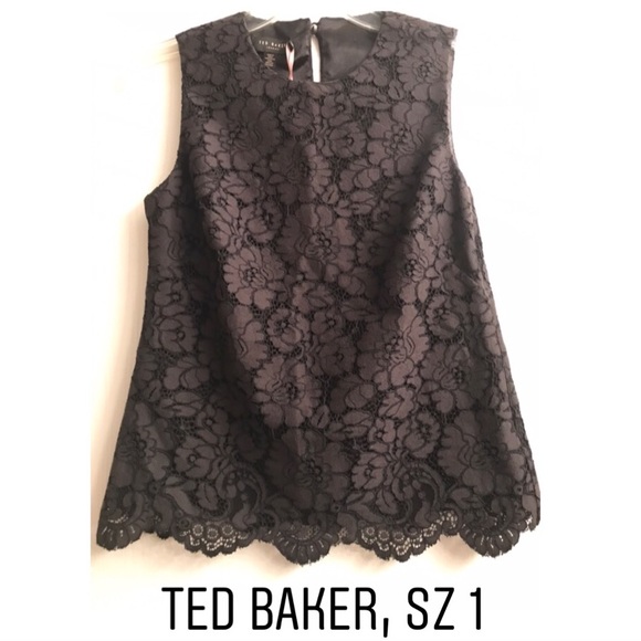 NWT Ted Baker London beautiful black lace tank top - Picture 2 of 9